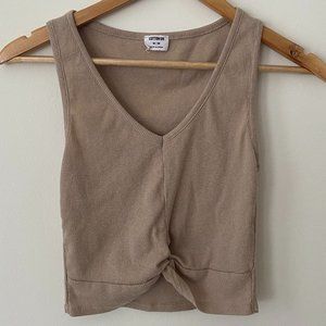 Beige Twist Front Tank
